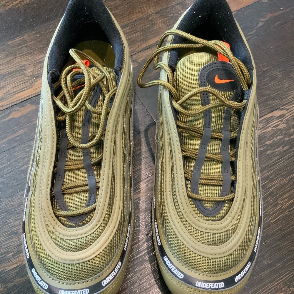 Nike Men’s Olive Green with Orange Accent Air Max 97 Sneakers